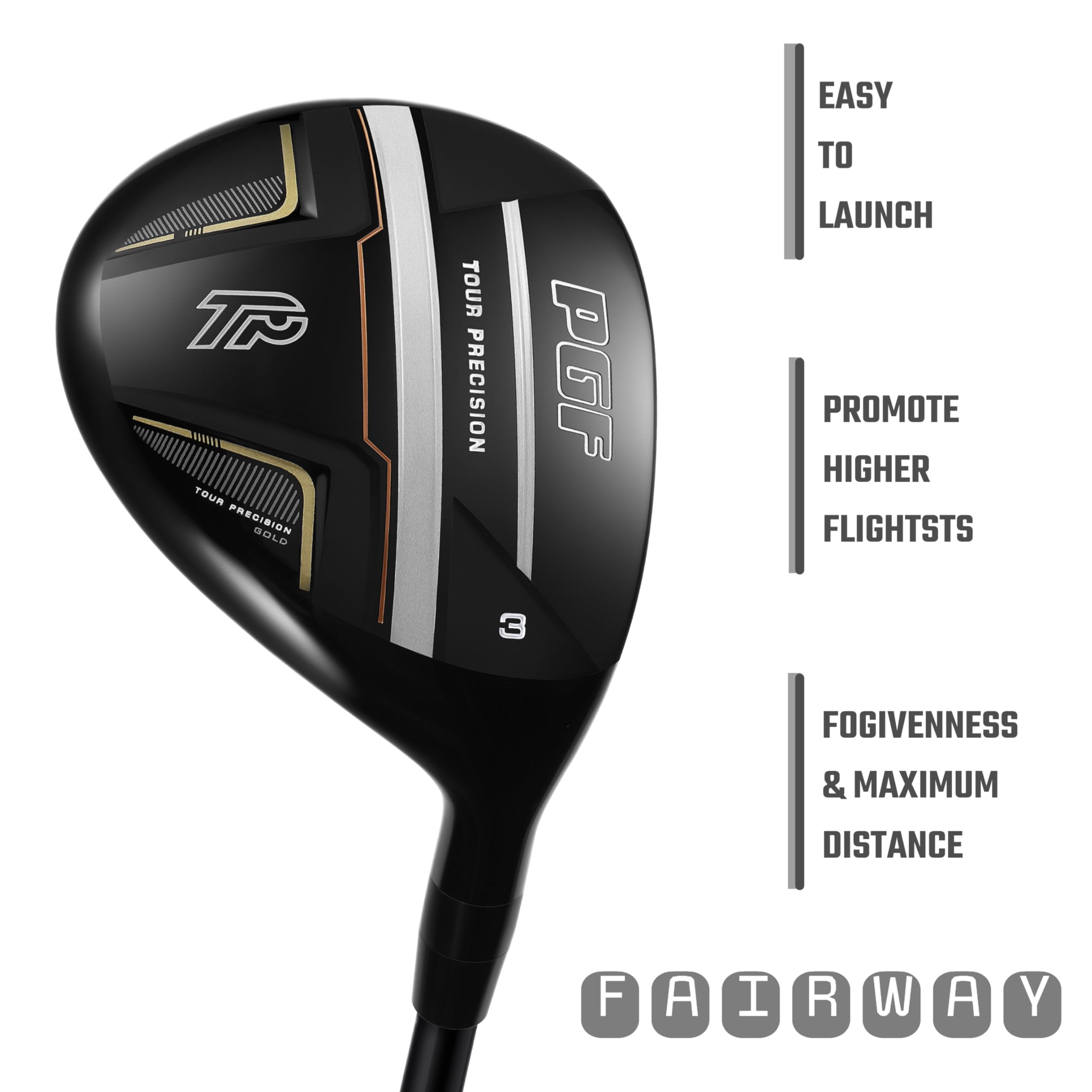 PGF Men's Gold TP Complete Golf Club Package Set [17-Pieces